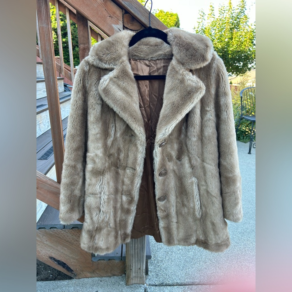 Vintage Tissavel Faux Fur Coat